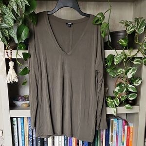 Express Olive Long Sleeve Top